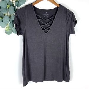 American Eagle Soft & Sexy Criss Cross Top